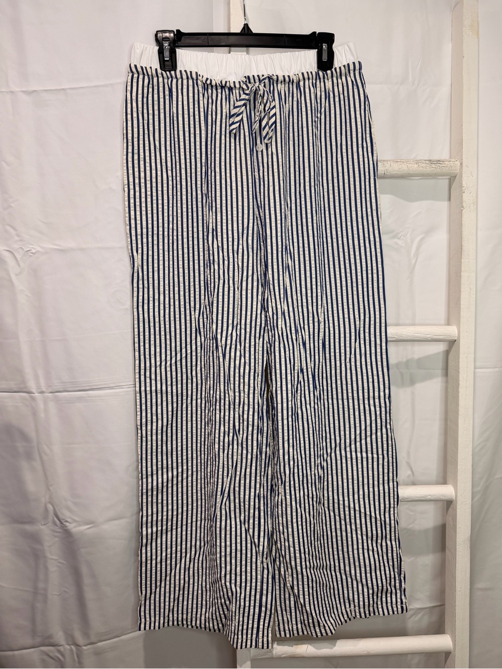 Sincerely Jules Blue & White Striped Wide-Leg Pants